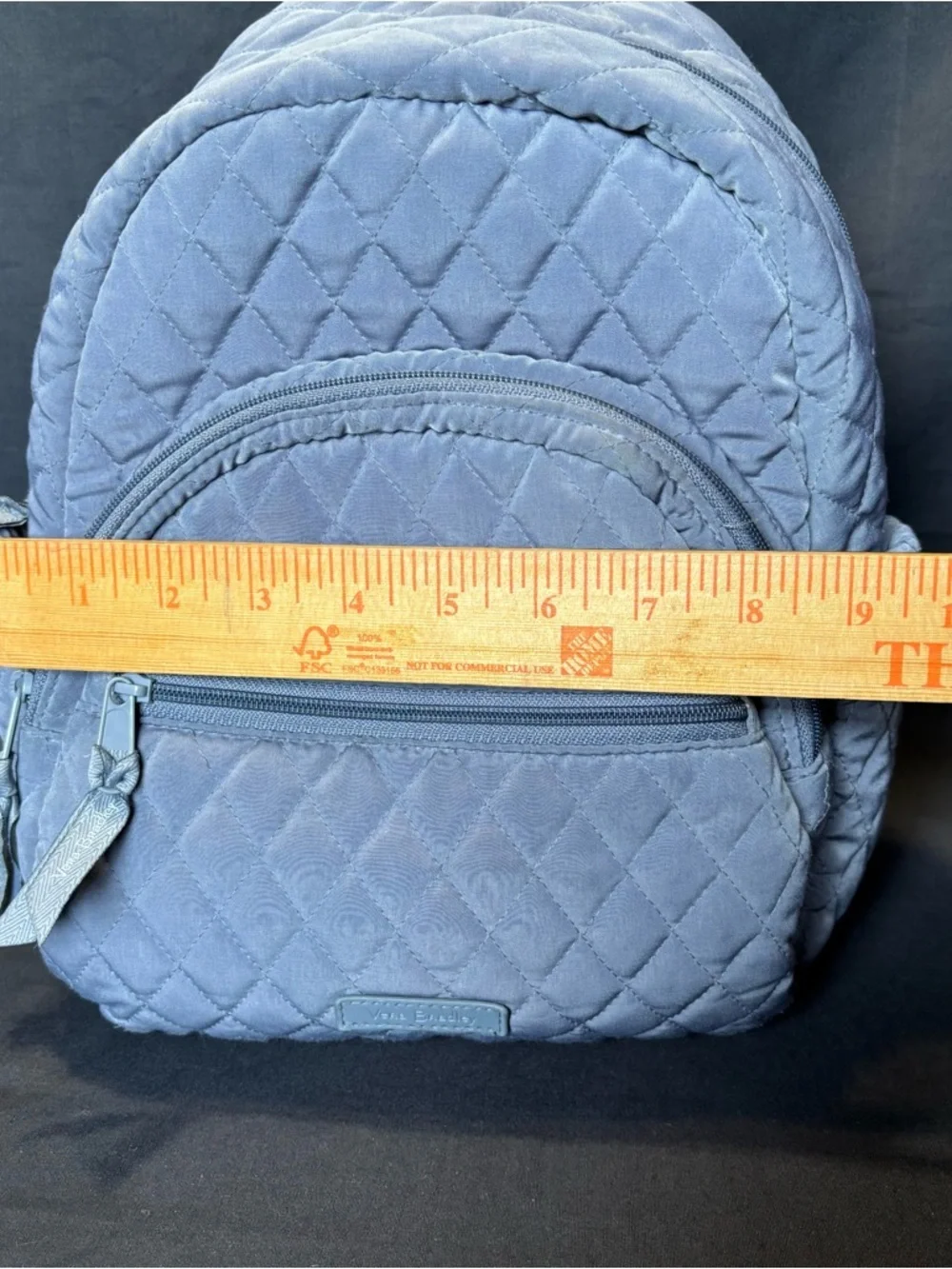 Vera Bradley Essential Compact Quilted Light Gray Mini Backpack